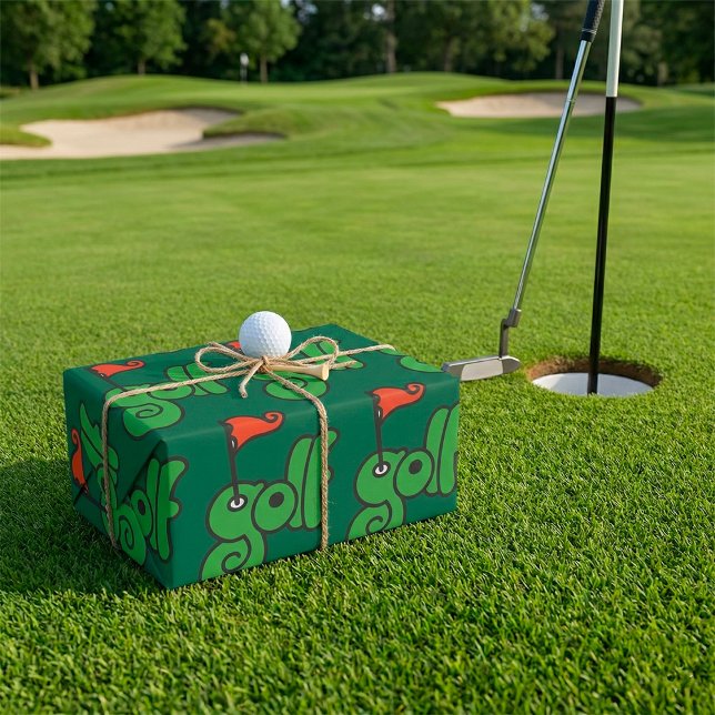 Golf Wang Levande Grön och Röd Presentpapper (Skapare uppladdad)