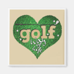 Golf Way Life Quote Golf Klubb Boll Grönts Magnet