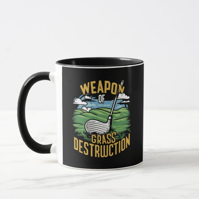 Golf Weapon of Grass Destruction Art Mugg (Vänster)