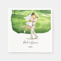 Golf wedding Birde and Groom on Putting Green