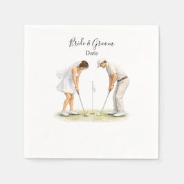 Golf wedding Birde and Groom on Putting Green Pappersservett