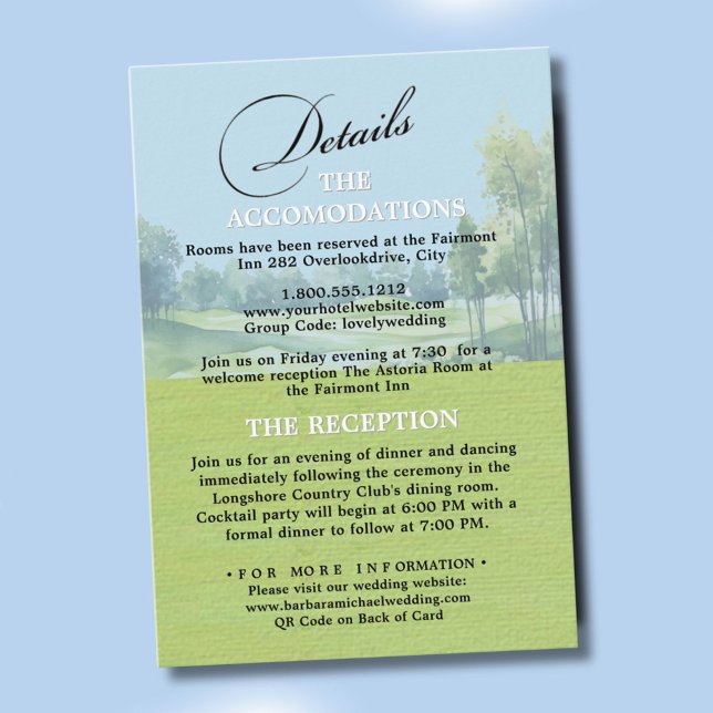 Golf Wedding Details Enclosure Card Tilläggskort (Skapare uppladdad)