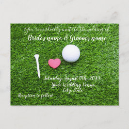 Golf Wedding-kort med kärlek i grönt Vykort