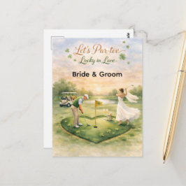 Golf Wedding Lucky in Love St. Patrick's Day theme Vykort
