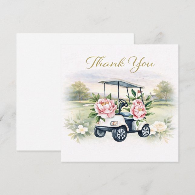 GOLF WEDDING thank you card  (Fram/baksida)