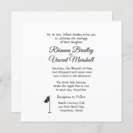 Golf Wedding Theme White Invitations Inbjudningar