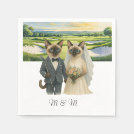 Golf Wedding themed for Cat Lovers Pappersservett