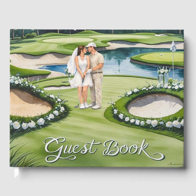 Golf Wedding themed for golfer  Gästböcker (Framsida)