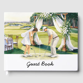 Golf Wedding themed for Golfer on putting green  Gästböcker