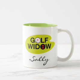 Golf Widow_Badge av Honor_on green_templaten Två-Tonad Mugg