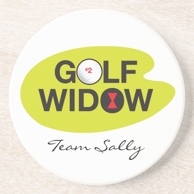 Golf Widow Badge of Honor personlig Underlägg Sandsten (Framsidan)