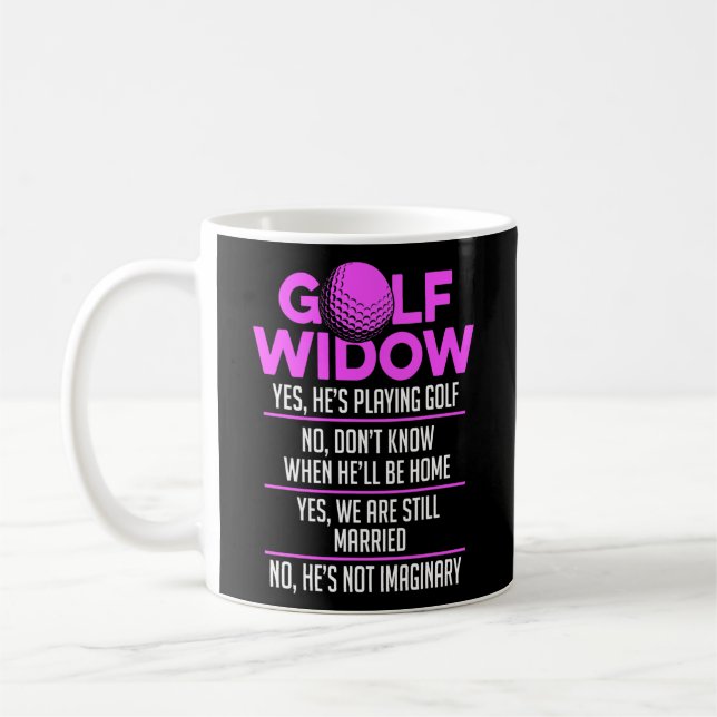 Golf Widow-frun är fortfarande gift Golfer Funny Kaffemugg (Vänster)