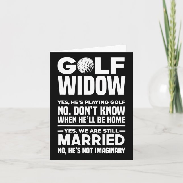 Golf Widow Funny Golfing Golfer Wife Kort (Framsida)