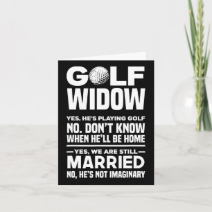 Golf Widow Funny Golfing Golfer Wife Kort