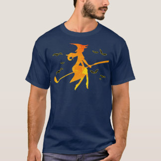 Golf Witch Riding Golf Stick Funny Halloween Golf T Shirt