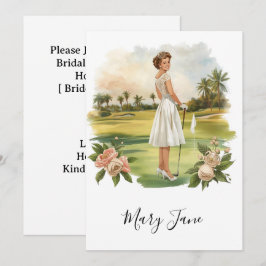 Golf Woman golfer on golf course Bridal  Inbjudningar