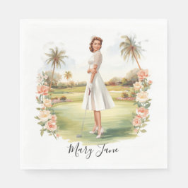 Golf Woman golfer on golf course Bridal  Pappersservett