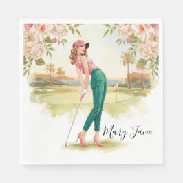 Golf Woman golfer on golf course Pappersservett