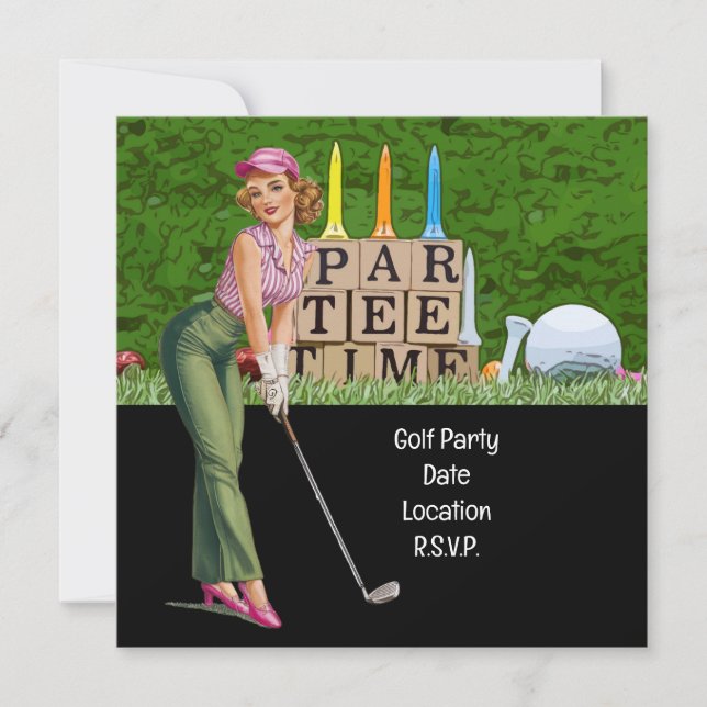 Golf Woman golfer party Spara Datumet (Framsida)