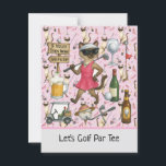 Golf Woman themed for Bachelorette Party Pink Vykort<br><div class="desc">Send out playful and stylish invites or thank-you notes with these golf woman-themed pink postcards! Perfect for a golf-loving bride-to-be, these postcards add a fun and personal touch to your bachelorette celebration. Whether you're using them as party invitations or as sweet tokens of appreciation, these postcards are a charming addition...</div>
