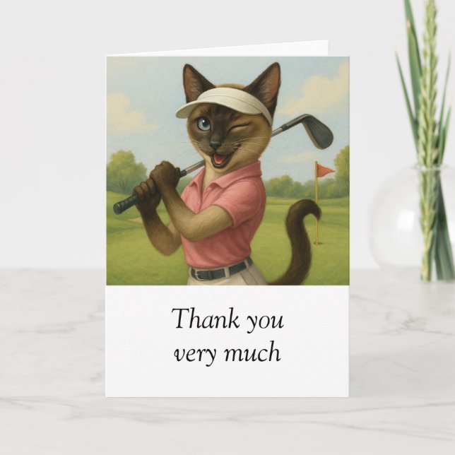 Golf Woman Tournament Cat golfer Golfing Tack Kort (Framsida)
