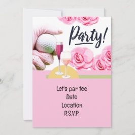 Golf Woman TOURNAMENT PARTY ROSA THEME Inbjudningar