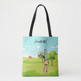 Golf Women golfer snyggt helg Tote Bag Tygkasse