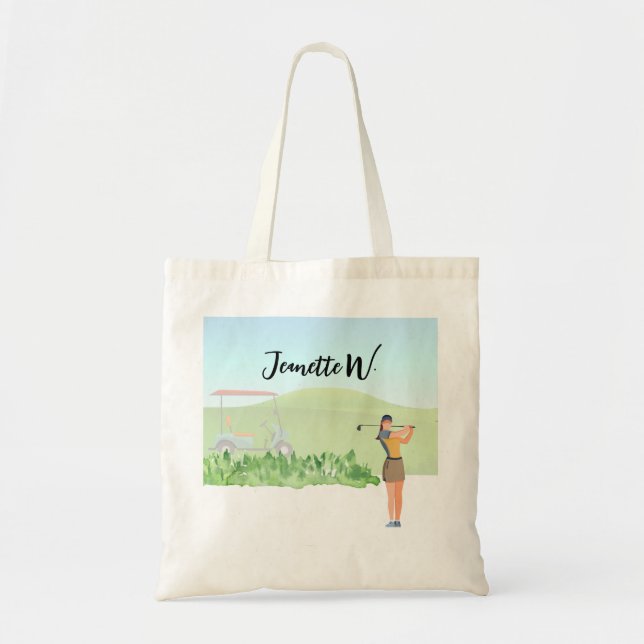Golf Women golfer snyggt helg väska eller strand (Framsidan)