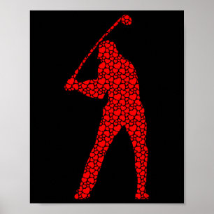 Golfälskare Alla hjärtans dag Hjärtan Kära golfare Poster