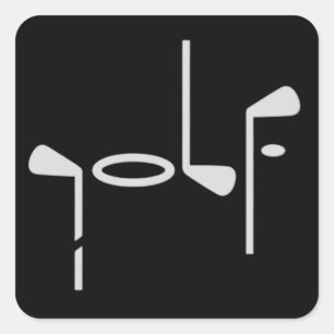 Golfälskare Golfgolfklubb Fyrkantigt Klistermärke