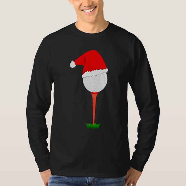Golfande jul ledig golfboll t shirt (Framsida)