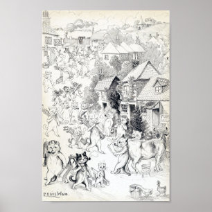 Golfande katter, Louis Wain Poster