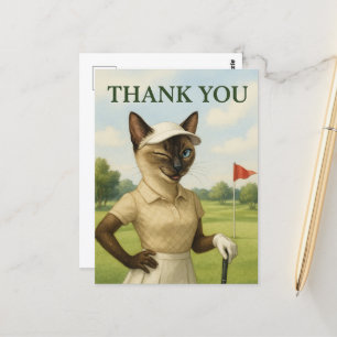 Golfande kvinna på golfbanan Tack Vykort
