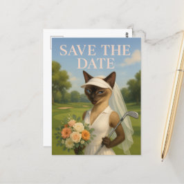 Golfande kvinna Save the Date Brud Systerbröllop Vykort