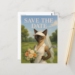 Golfande kvinna Save the Date Brud Systerbröllop Vykort