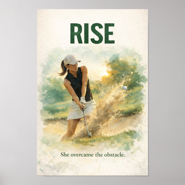 Golfande kvinna spelar golf poster (Framsidan)
