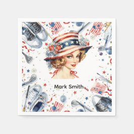 Golfande kvinna USA Amerikansk golfare Feststämnin Pappersservett