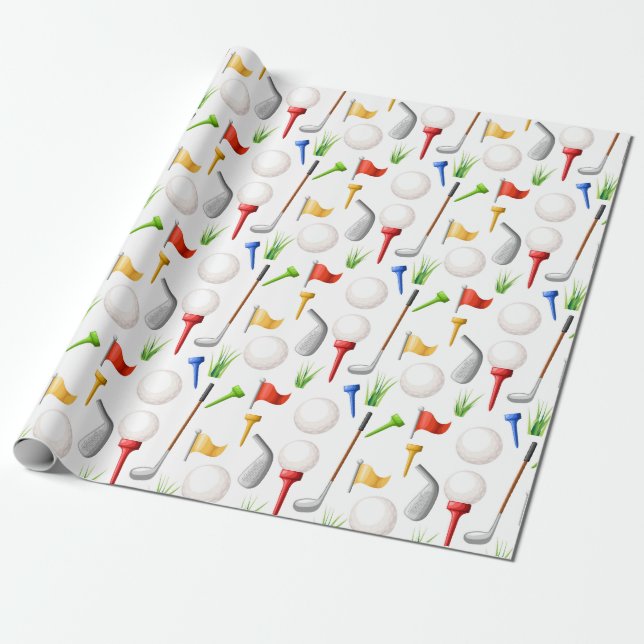 Golfande  presentpapper (Utrullad)