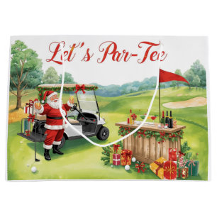 Golfande tomte på golfbana jul