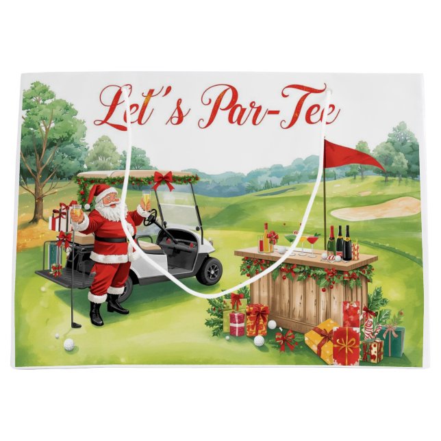 Golfande tomte på golfbana jul  (Framsidan)