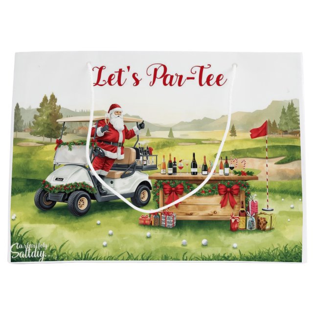 Golfande tomte på golfbanans julfirande  (Framsidan)