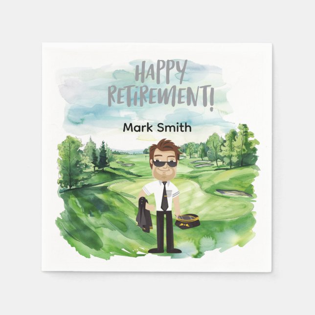 Golfar Pilots pensionsfest på golfbanan Pappersservett (Framsidan)