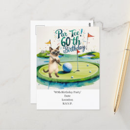 Golfare 60-årsdag med golfboll på tee vykort