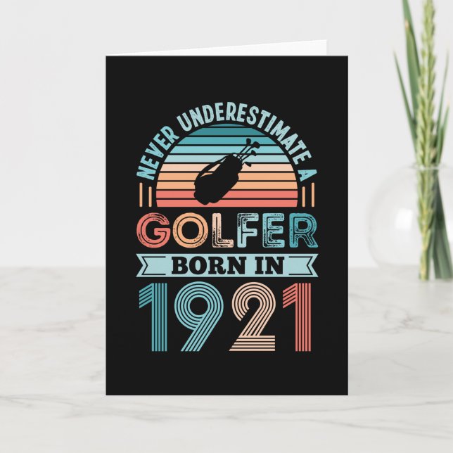 Golfare född 1922 Golf 100-årspresent pappa Kort (Framsida)