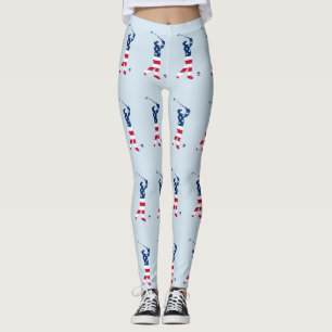 Golfare för USA golfamerikanska flaggan Leggings