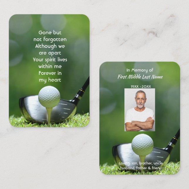 Golfare Golf Golfande Minnessak  Visitkort (Fram/baksida)
