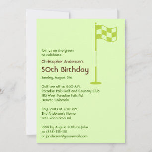 Golfare Golf Golfning Grön Brun 50-årsdag Inbjudningar