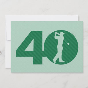 Golfare Golf Grön Mint 40-års födelsedagsinbjudan Inbjudningar