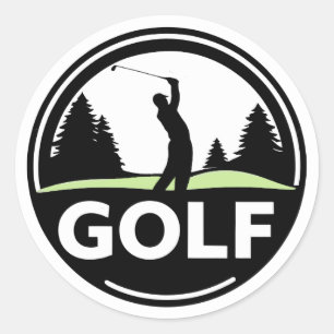 Golfare Golfande Golf Maraton Tävling Runt Klistermärke