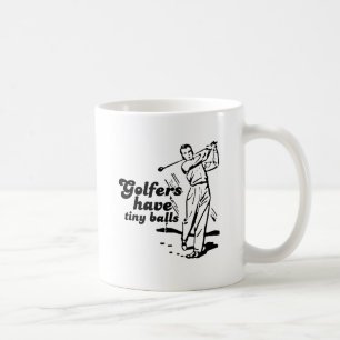 Golfare har små bollar kaffemugg